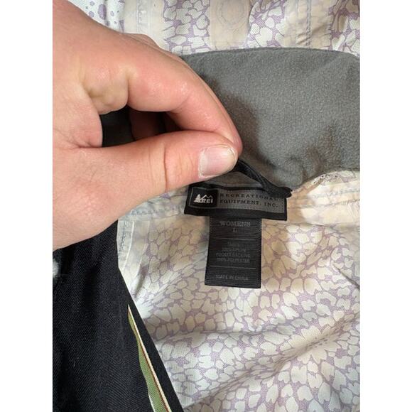 REI Rain Parka Long Hooded Jacket Women Large Black Full Zip Waterproof Gorpcore - Picture 5 of 10